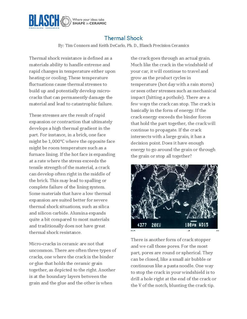 First page of "Thermal Shock" white paper.