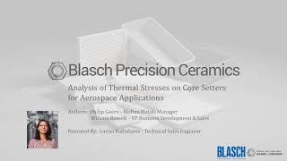 A webinar title card: Ceramic Product China - Analysis of Thermal Stresses on Core Setters for Aerospace Applications